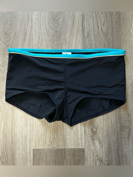 Danskin Other - ❤️5 FOR $25❤️ Danskin Black Swim Boyshorts Teal Waistband Size L Like New